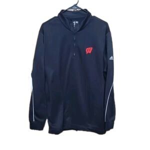 Wisconsin Badgers Adidas Climalite 1/4 Zip Pullover Fleece Men’s XL